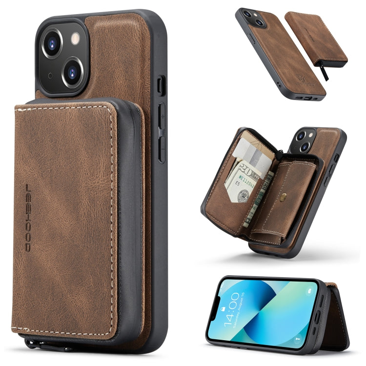 JEEHOOD Magnetic Zipper Flip Leather Case iPhone 14