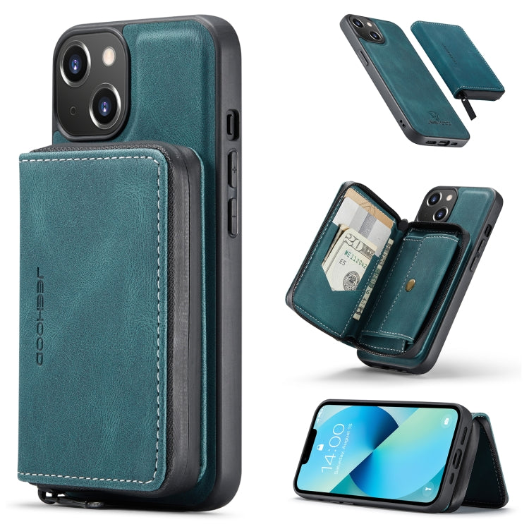 JEEHOOD Magnetic Zipper Flip Leather Case iPhone 14