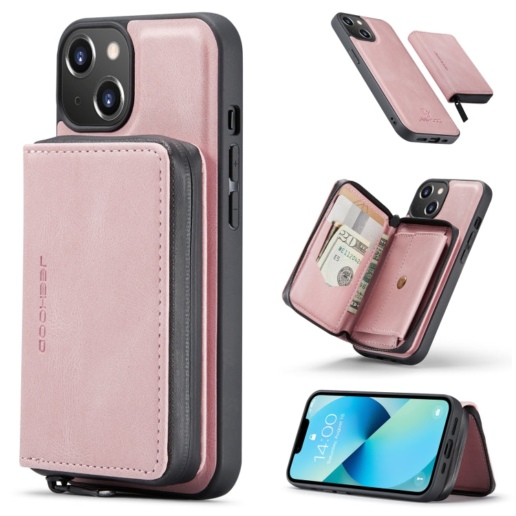 JEEHOOD Magnetic Zipper Flip Leather Case iPhone 14