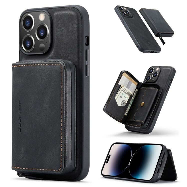 JEEHOOD Magnetic Zipper Flip Leather Case iPhone 14 Pro