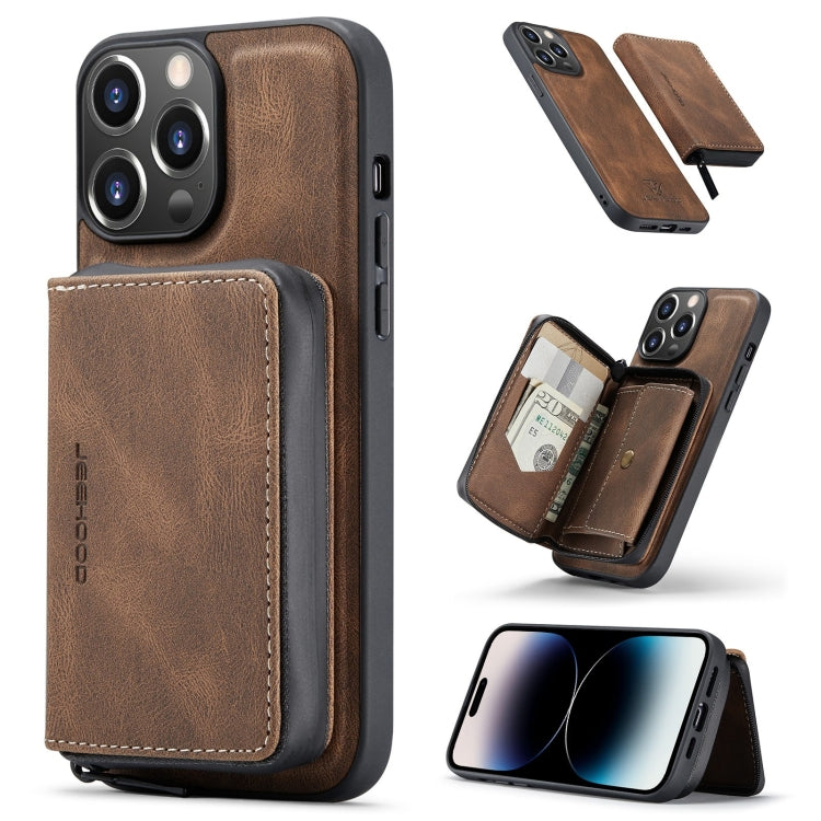 JEEHOOD Magnetic Zipper Flip Leather Case iPhone 14 Pro