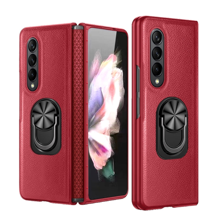 GKK Litchi Pattern Foldable Case with Ring Holder Samsung Z Fold4