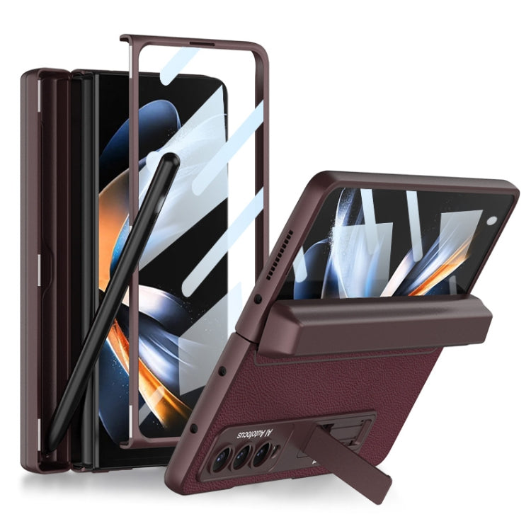 GKK Integrated Magnetic Flip Plain Leather Case with Pen Box Samsung Z Fold4