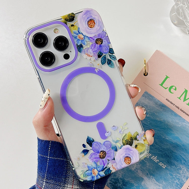 Dual-side Laminating Flowers Magsafe Case iPhone 14