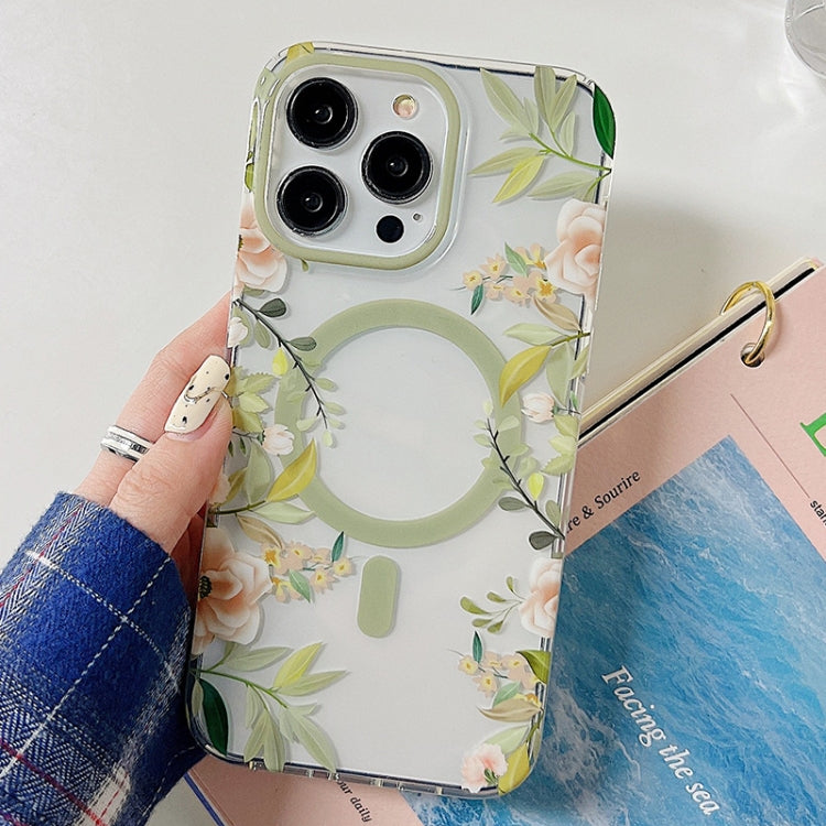 Dual-side Laminating Flowers Magsafe Case iPhone 14