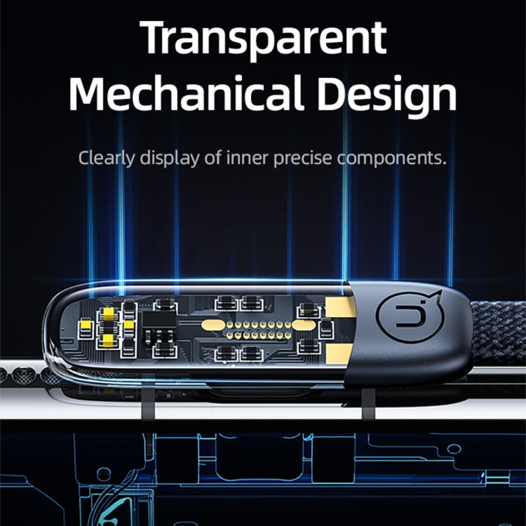 USAMS US-SJ585 66W Iceflake Series USB to Type-C Right Angle Transparent Fast Charge Data Cable, Cable Length:1.2m