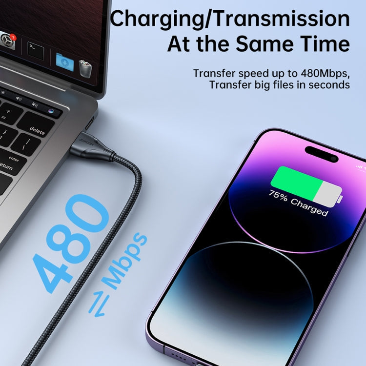 JOYROOM 3A USB to Type-C Surpass Series Fast Charging 0.25m Data Cable