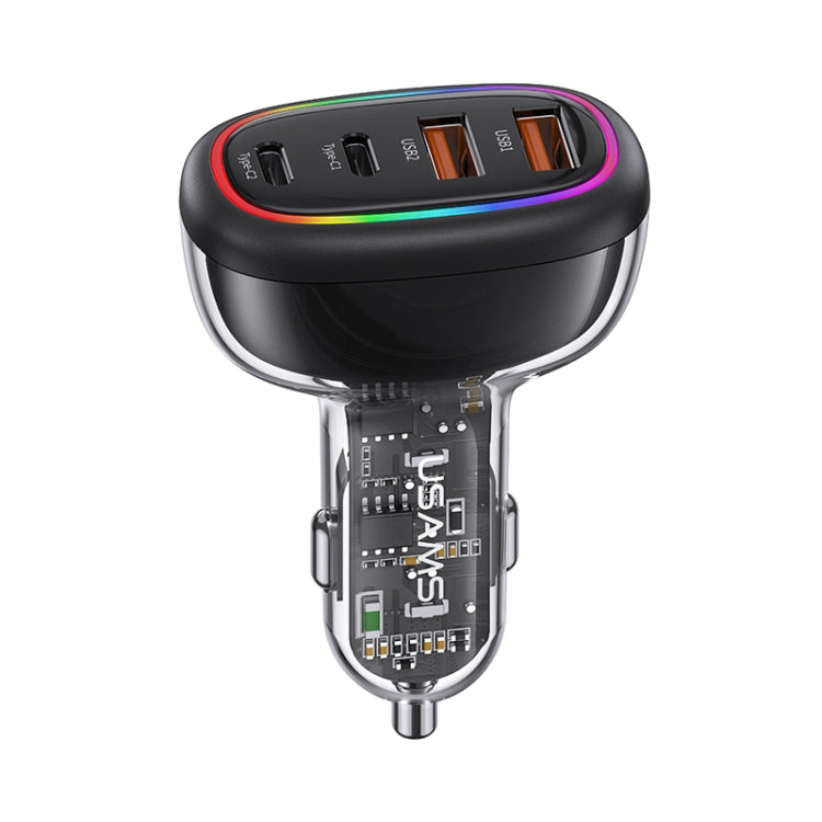 USAMS 120W 4-port Transparent Fast Car Charger US-CC169 C34