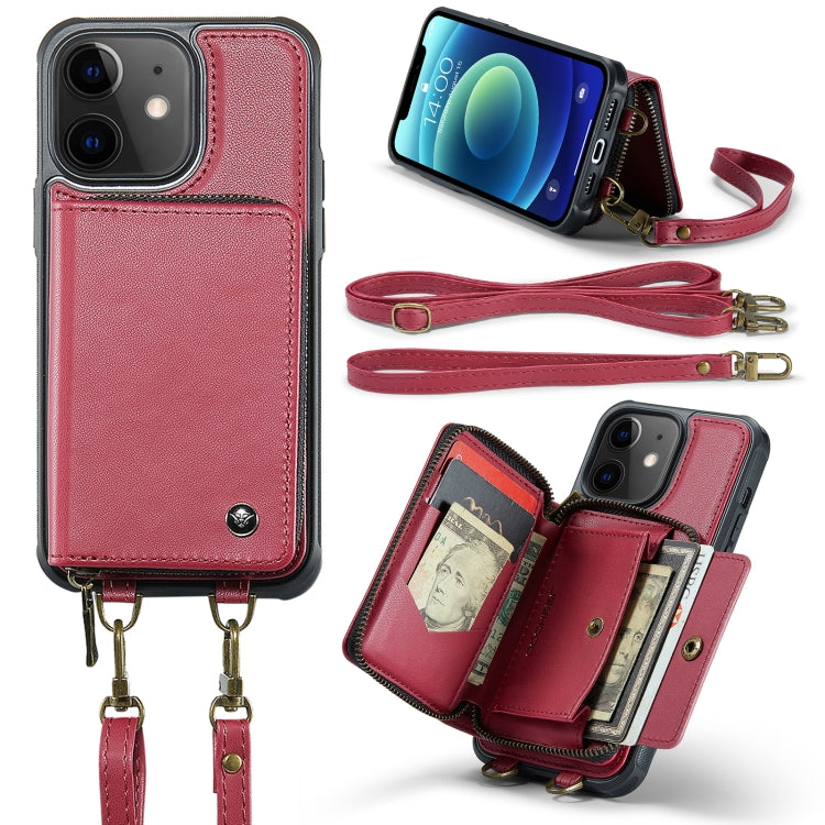 JEEHOOD Zipper Wallet Leather Case iPhone 12