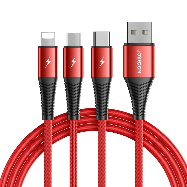 JOYROOM 3A 3 In 1 USB to Lightning + Micro USB + Type-C 1.2m Fast Charging Data Cable S-1230G4