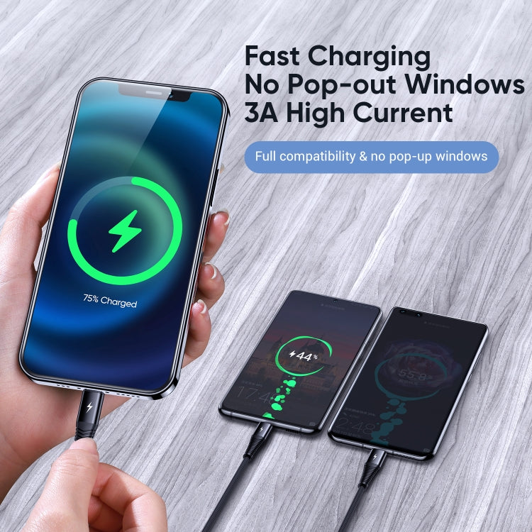 JOYROOM 3A 3 In 1 USB to Lightning + Micro USB + Type-C 1.2m Fast Charging Data Cable S-1230G4