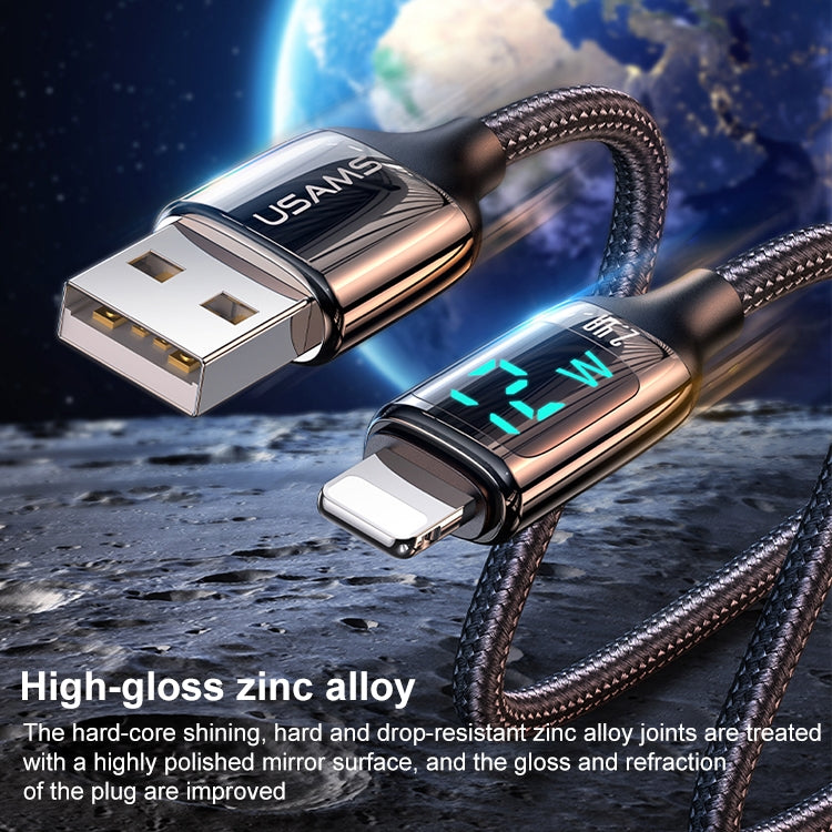 USAMS US-SJ543 U78 8 Pin Aluminum Alloy Digital Display Charging Data Cable, Length: 1.2m