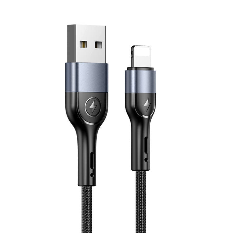 USAMS US-SJ448 U55 2A 8 Pin Aluminum Alloy Weave Charging Cable, Length:1m