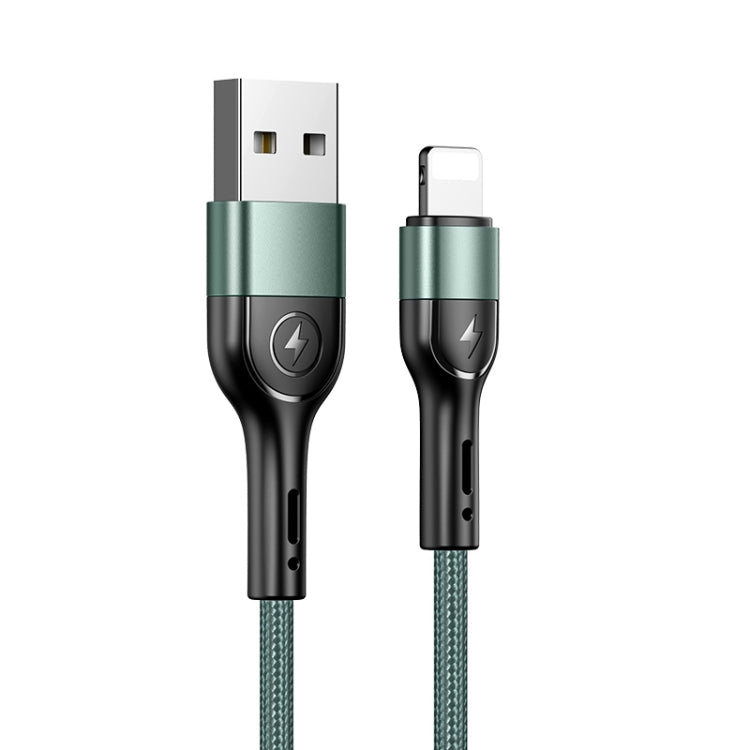 USAMS US-SJ448 U55 2A 8 Pin Aluminum Alloy Weave Charging Cable, Length:1m