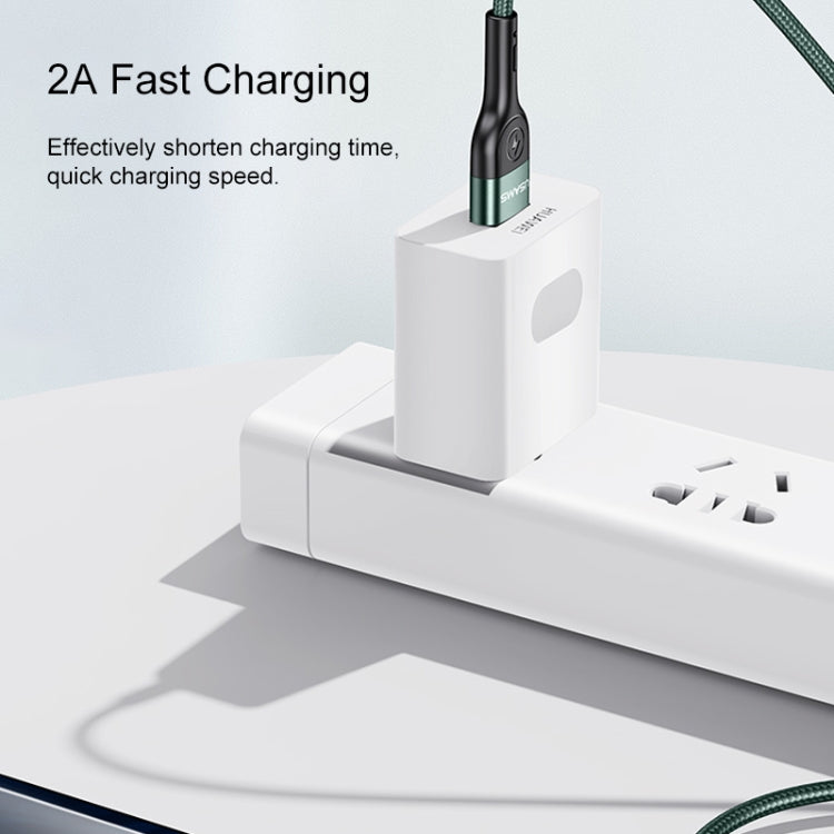 USAMS US-SJ450 U55 2A Micro USB Aluminum Alloy Weave Charging Cable, Length:1m