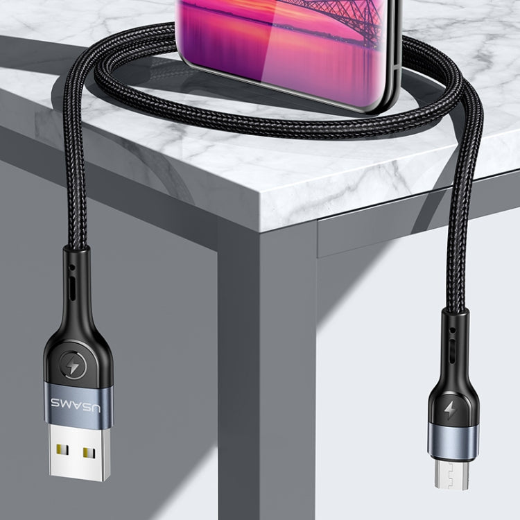 USAMS US-SJ450 U55 2A Micro USB Aluminum Alloy Weave Charging Cable, Length:1m