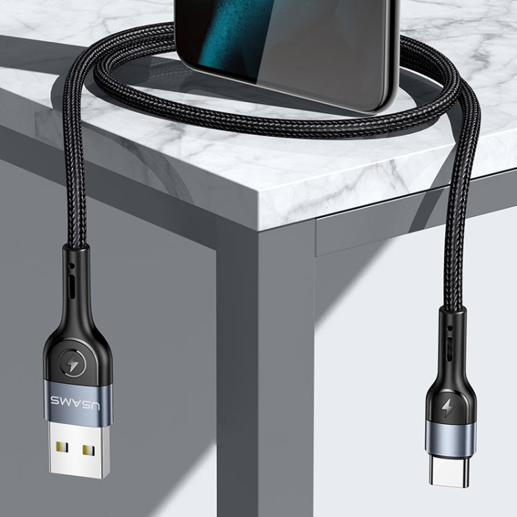 USAMS US-SJ449 U55 2A Type-C / USB-C Aluminum Alloy Weave Charging Cable, Length:1m