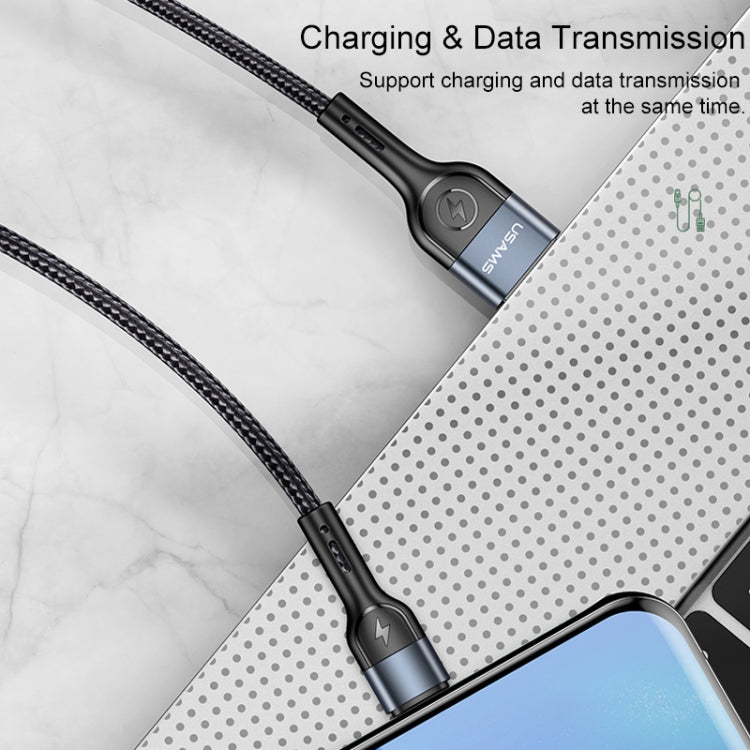 USAMS US-SJ449 U55 2A Type-C / USB-C Aluminum Alloy Weave Charging Cable, Length:1m