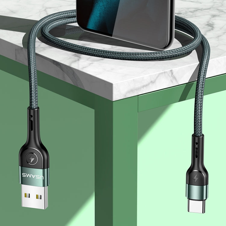 USAMS US-SJ449 U55 2A Type-C / USB-C Aluminum Alloy Weave Charging Cable, Length:1m