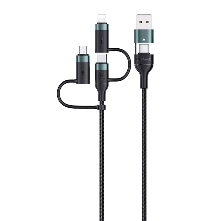 USAMS US-SJ547 U62 USB + Type-C / USB-C toType-C / USB-C + 8 Pin + Micro Aluminum Alloy PD Fast Charging Data Cable, Length: 1.2m