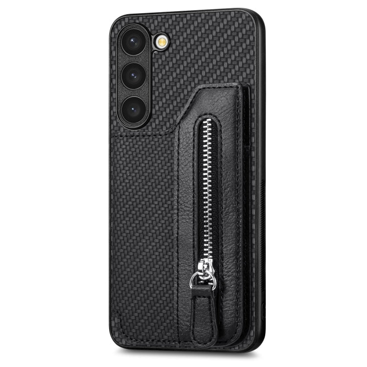 Carbon Fiber Flip Zipper Wallet Case Samsung S23+