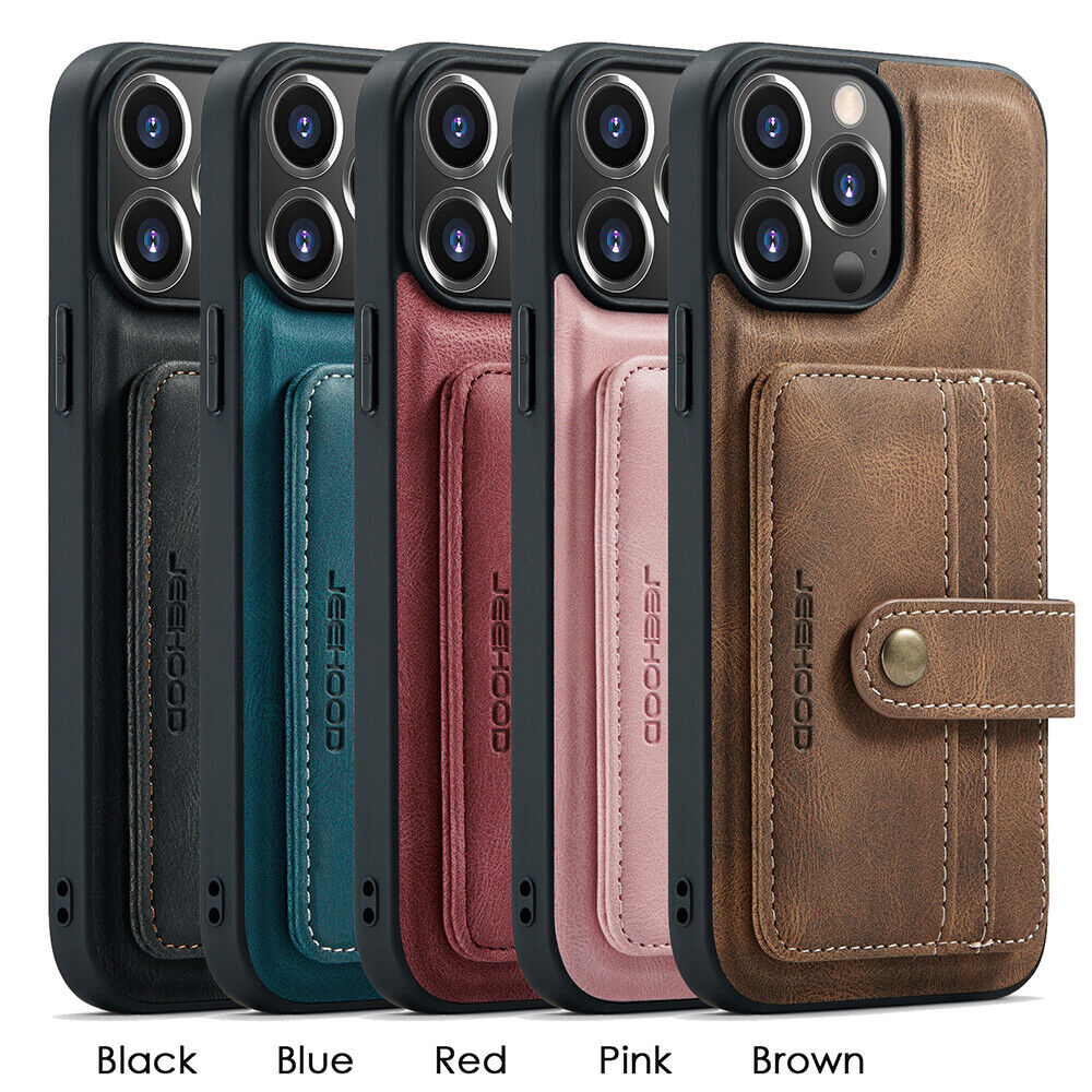 JEEHOOD RFID Blocking Anti-Theft Wallet Case iPhone 12 Pro Max