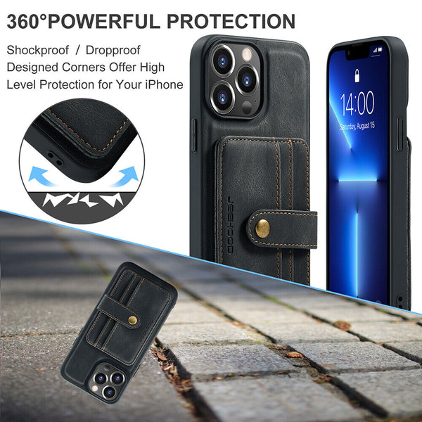 JEEHOOD RFID Blocking Anti-Theft Wallet Case iPhone 11 Pro Max